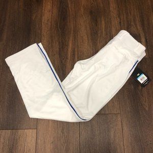 NWT Rawlings Semi Relaxed Fit Baseball Pants White w/ Blue Stripe Youth XL